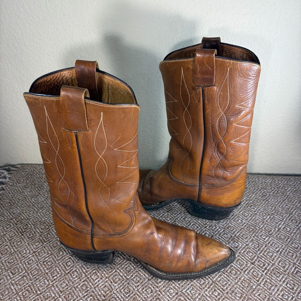 VTG USA TONY LAMA WESTERN ROCKABILLY COWBOY ENGINEER BOOTS 11B WESTERN FARM - Picture 7 of 11